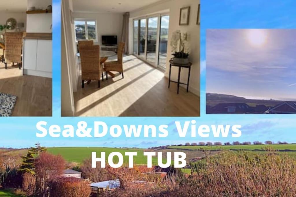 Spacious Studio Cabin With Sea/ Downs Views Sole Use Of Hottub In Seaford Exterior photo