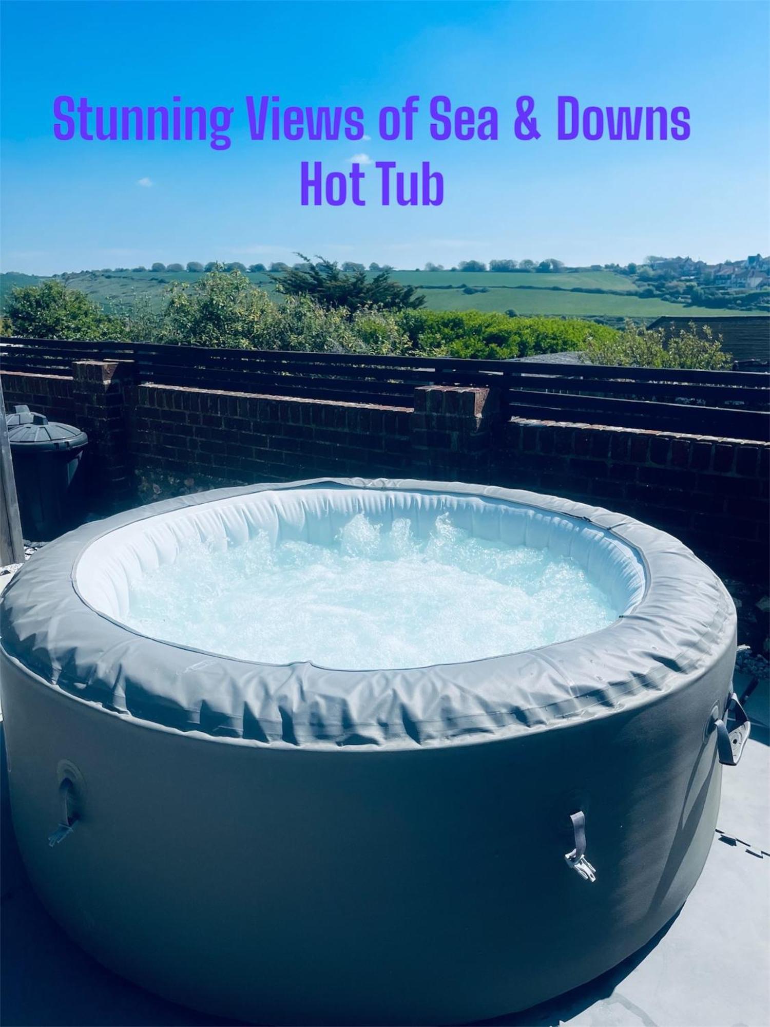 Spacious Studio Cabin With Sea/ Downs Views Sole Use Of Hottub In Seaford Exterior photo